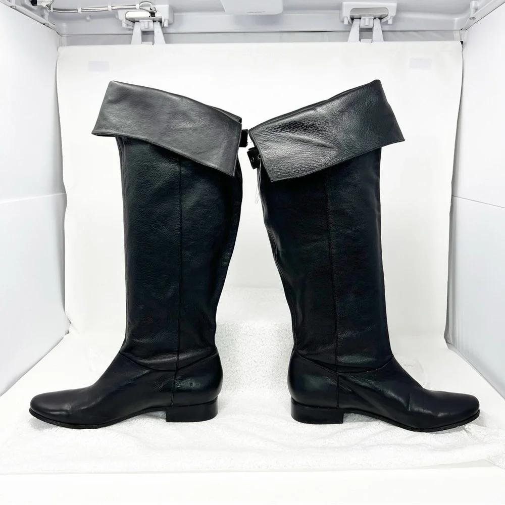 Jessica Simpson riding boots black leather size 7.5 women’s